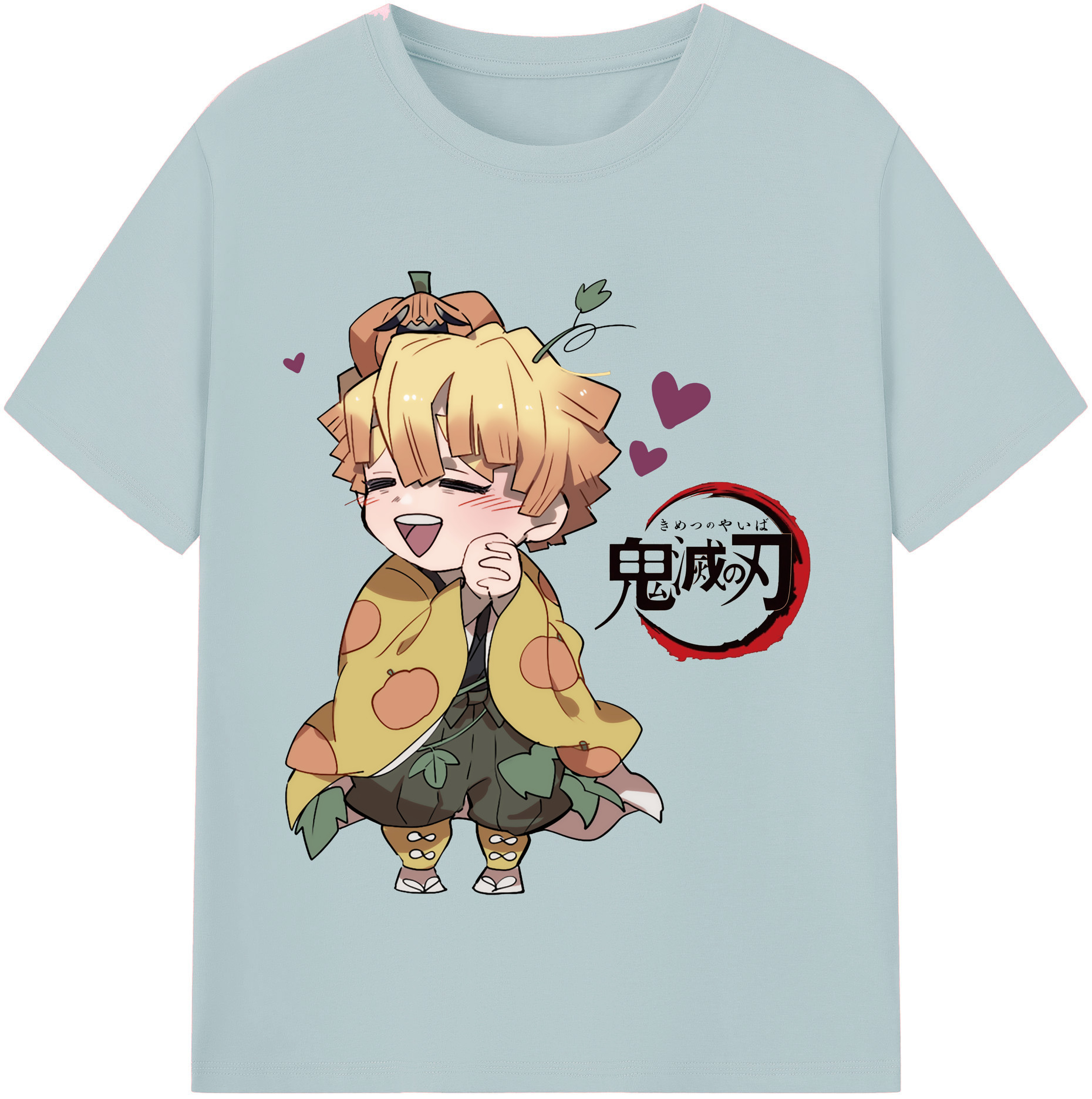 （画像用） 鬼滅の刃（きめつのやいば）我妻 善逸／あがつま ぜんいつ Agatsuma Zenitsu 綿100％半袖Tシャツ（フロントプリント）